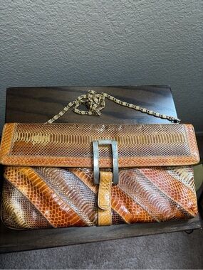 Bags By Varon Vintage 1970’s SnakeSkin Embossed Shoulder Bag